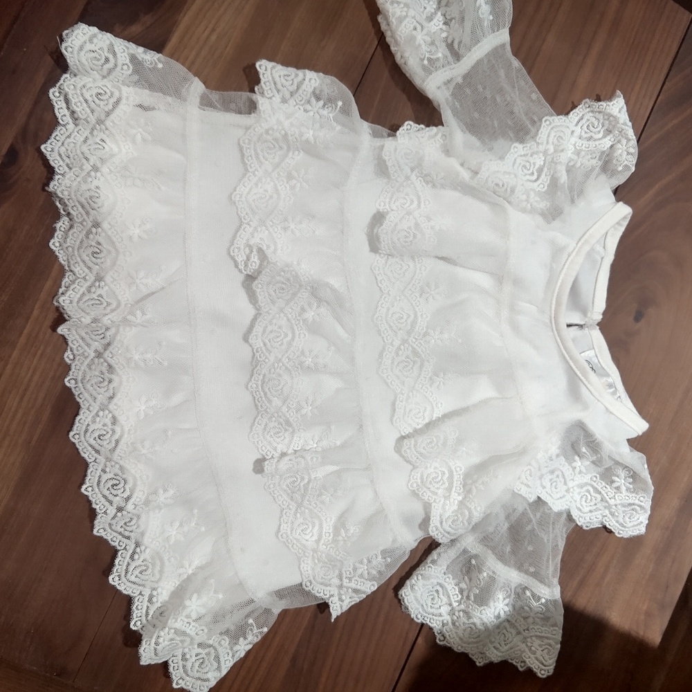Rare Editions white lace layers dress 24 months